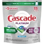 Cascade Platinum Dishwasher Detergent, Fresh Scent, Action Pacs - 15 pacs, 8.3 oz