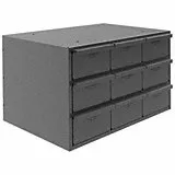 DURHAM MFG Drawer Bin Cabinet: 33 3/4 in x 12 1/4 in x 4 in, 6 Drawers, Stackable, Steel, Gray