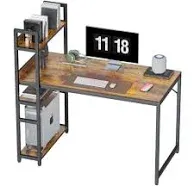 CubiCubi Computer Desk 47 inch with Storage Shelves Study Writing Table 