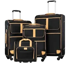 Coolife Luggage 3 Piece Set Suitcase with TSA lock spinner softshell 20in24in28i