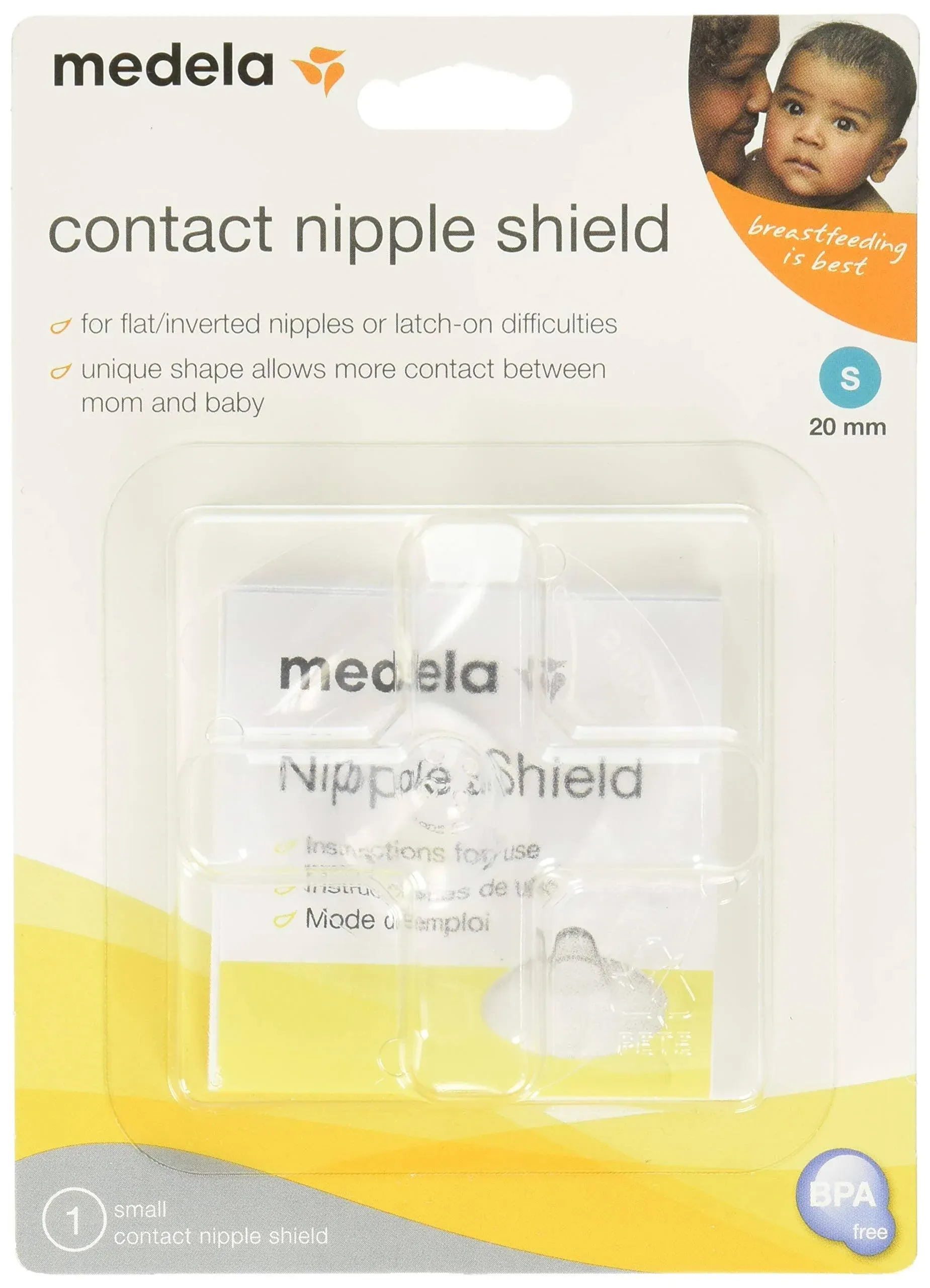 (1) Medela 20mm Contact Nipple Shield New In Retail Box Small S 20 mm #67218