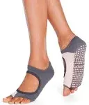 Allegro Non-Slip Grip Socks Vertical Block - Gray Blush / One Size