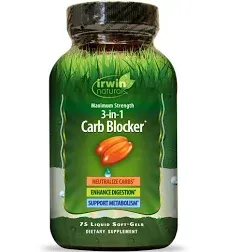 Irwin Naturals Carb Blocker, 3-in-1, Maximum Strength, Liquid Soft-Gels - 75 soft-gels