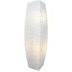 Alumni Paper Floor Lamp Chrome Finish with White Paper Shade