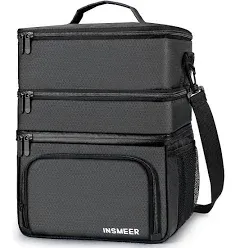 INSMEER 20L Large Insulated Lunch Bag with 3 Compartments Heavy Duty Lunch Box for Men