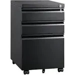 3 Drawer Mobile File Cabinet with Lock