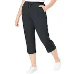 Woman Within Women's Plus Size Sport Knit Capri Pant - 2X, Heather Charcoal