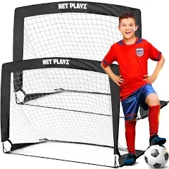 Soccer Net, Foldable Pop-up Football Soccer Goals 4 x 3 ft 6 x 4ft Patented Folding Design, Portable & Instant Set-up