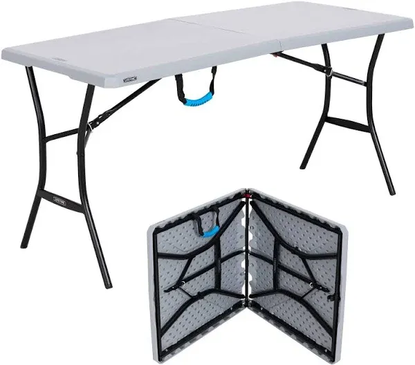 Lifetime 5-Foot Fold-in-Half Table, Gray (80861)