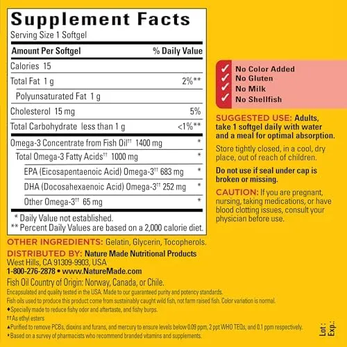 Nature Made Fish Oil, Softgels - 90 softgels