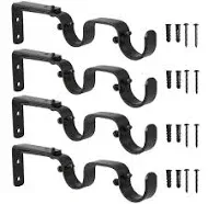 Heavy Duty Curtain Rod Brackets Double Curtain Rod Brackets Double Rod Holder...