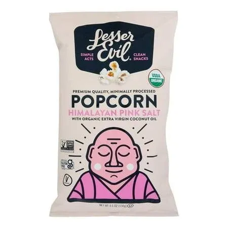 Lesser Evil - Popcorn Himlyn Pink Salt - Case of 12-4.6 oz