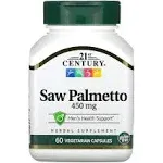 21st Century Saw Palmetto 450mg Veg Capsules, 60 Count 60 Count (Pack of 1)