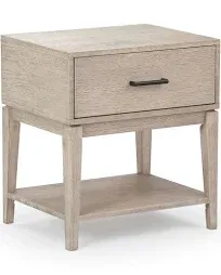 Plank+beam Nightstand with Storage Drawer Solid Wood Contempo Bedside Table