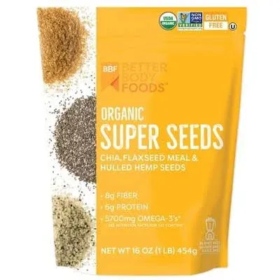 Superfood Organic Super Seeds - Blend of Organic Chia Seeds, Milled Flax Seed, H