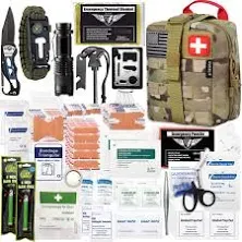 EVERLIT 250 Pieces Survival First Aid Kit IFAK EMT Molle Pouch Survival Kit Outdoor Gear Emergency Kits Trauma Bag for Camping Boat Hunting Hiking