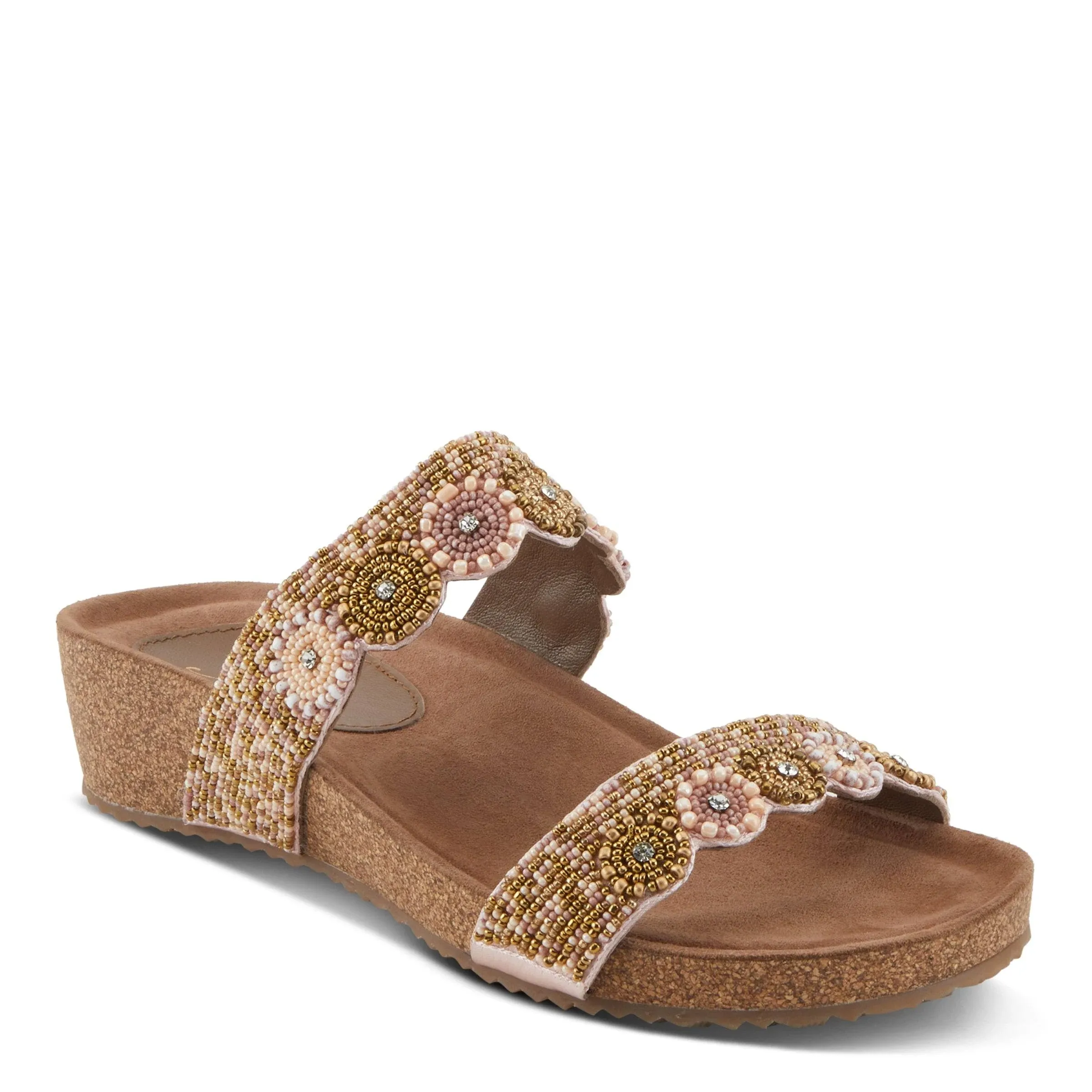 Bahama Embellished Slide Sandal In Gold Multi