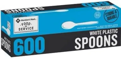 Member''s Mark Heavyweight White Plastic Disposable (Spoons , Forks ,Knives) Great for Home, Office and Picnics (Spoons)