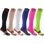 Extreme Fit Comfortable Compression Everyday Wear Copper Infused Knee High Compression Socks // 6-Pairs (Large/X-Large)