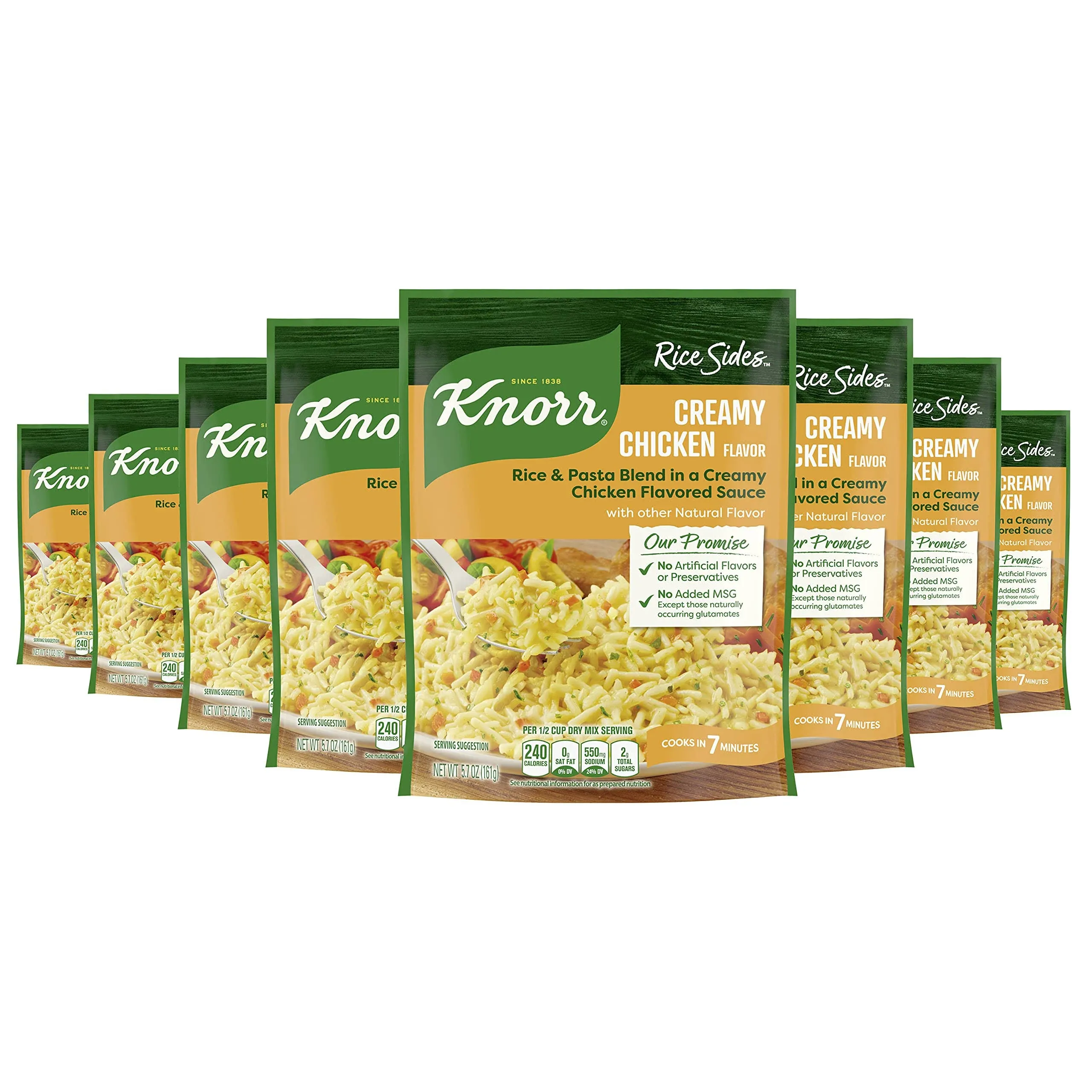 Knorr Creamy Chicken Rice Side Dish, 8-Count 5.7 oz