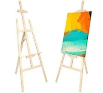 Nian Feng Wooden Easel for Painting, Adjustable Floor Easel, Folding Easel Stand for Wedding Poster, Painting Easel Large for Adults and Kids