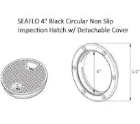 4&#034; - 8&#034; Black Circular Non Slip Inspection Hatch w/Detachable Cover (4&#034;)