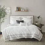 INK+IVY Mill Valley Full/Queen Gray Reversible Cotton Duvet Cover Set