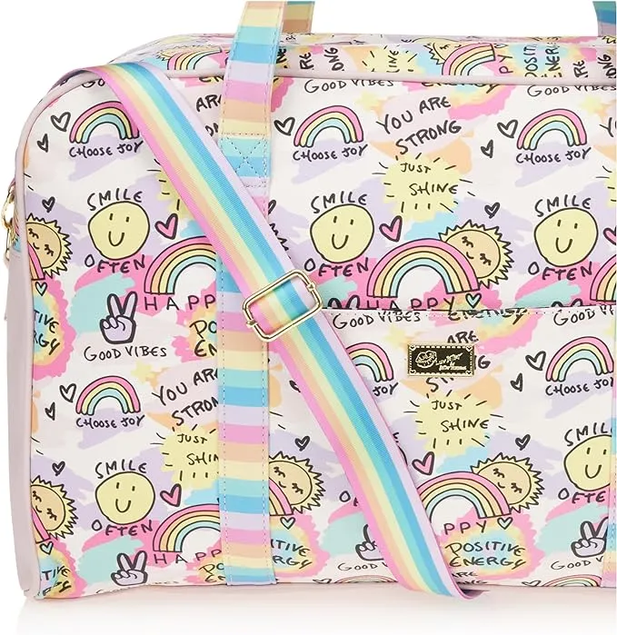 Betsey Johnson weekender smile good vibes with matching wristlet