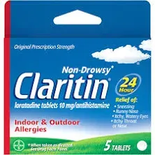 Claritin 24 Hour Non-Drowsy Allergy Relief Tablets, 100 Count