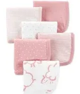 Pink/White Baby 6-Pack Wash Cloths | skiphop.com