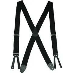 CTM® Men's Elastic Basic X-Back Button-End Suspenders