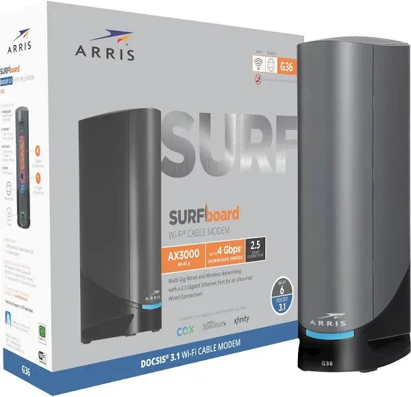 Surfboard G36 Docsis 3.1 Multi-Gigabit Cable Modem & AX3000 Wi-Fi Router