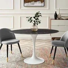 Modway Lippa Dining Table, 48", White Black