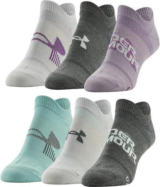 New Under Armour Essential 2.0 No Show Socks 6-Pair