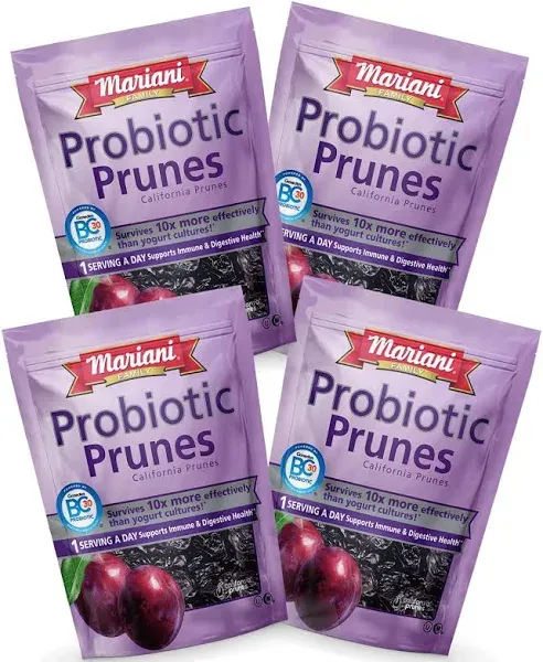 Mariani Probiotic Prunes - Two 6 oz Packages of Dried Prunes Plus Our Prunes Recipe Book - Great Value