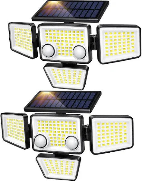 Solar Outdoor Lights - 3000LM 188 LED Motion Sensor Outdoor Lights, 4 Heads I...