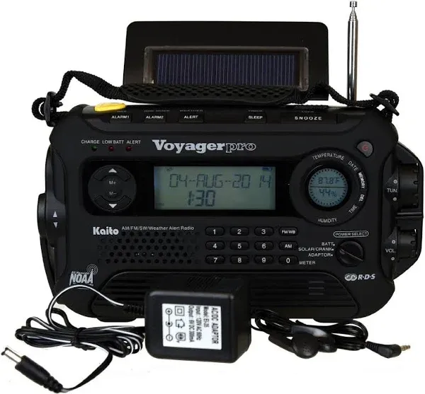 Kaito Voyager Pro Ka600 Digital Solar Dynamo Crank AM/FM/lw/SW & Noaa Weather Emergency Radio