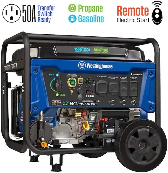 Westinghouse WGen11500TFc 11500-Watt Tri Fuel Portable Generator