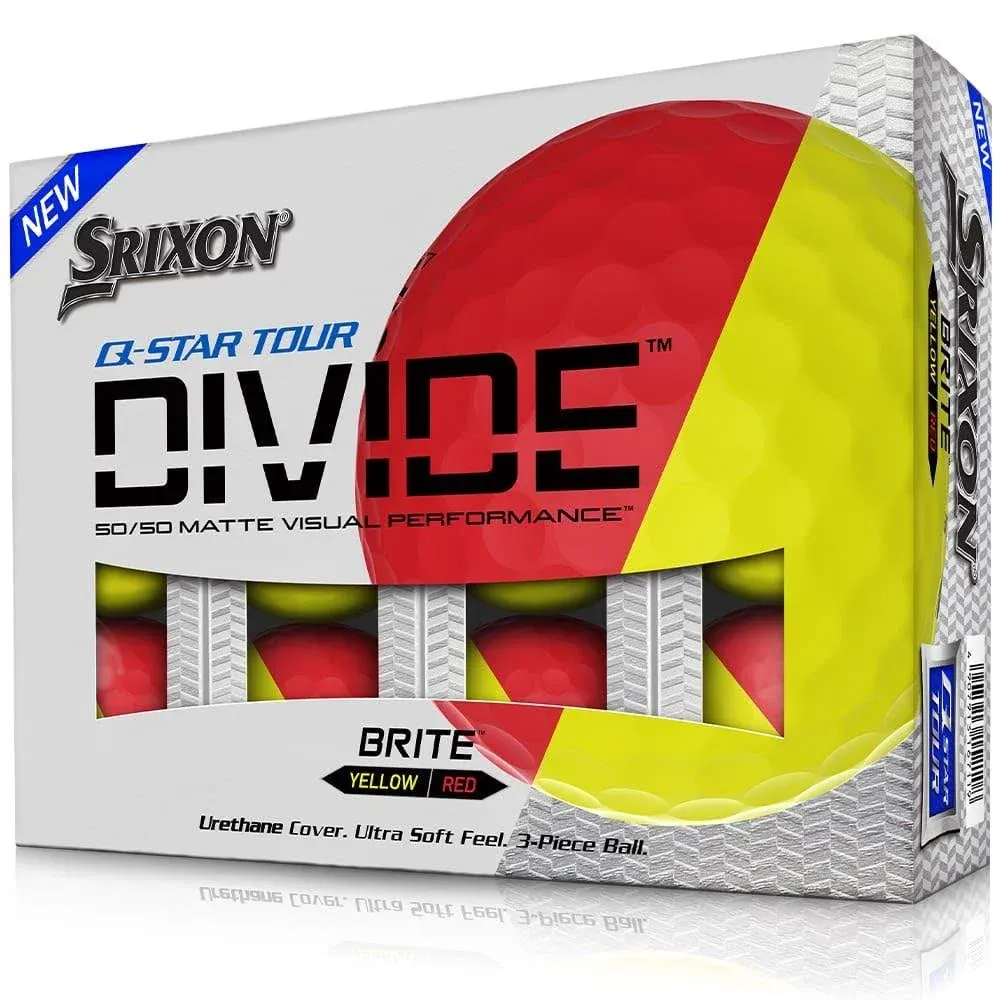 Srixon Q-Star Tour Divide Golf Ball - Blue/Yellow - Dozen