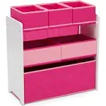 Delta Children 6 Bin Design and Store Toy Organizer, White/Pink