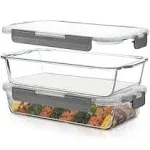 Superior Glass Casserole Dish with lid - 2-Piece Glass Bakeware And Glass Foo...