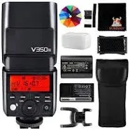 GODOX V350N TTL Flash for Nikon 1/8000s GN36 HSS 0.1s-1.7s Recycle Time w/2000mAH Battery 500 Times Full Power Flash for Nikon D500 D3100 D3200 D3300 D3400 D5300 D5600 D7100 D7200 D7500 (V350-N)