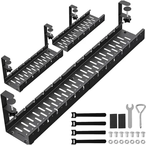 SRJZMLY 31Inch Extendable Under Desk Cable Management Tray