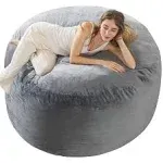 4' Large Memory Foam Bean Bag Chairs for Adults - Grey