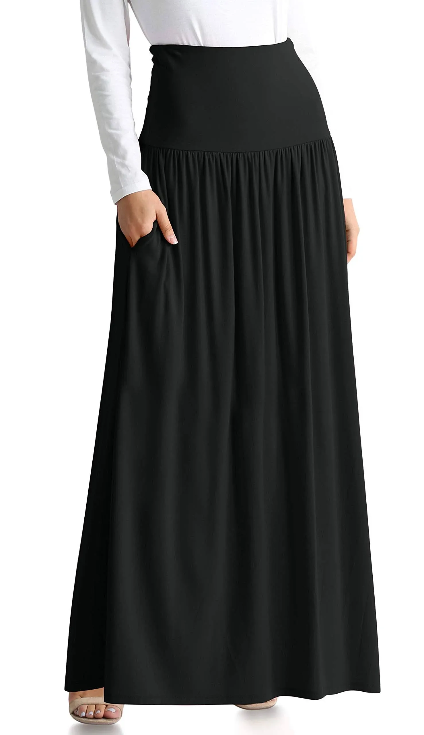 Reg and Plus Size Maxi Skirts for Women Long Length Skirts with Pockets Beach Sw