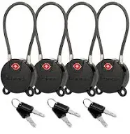 Forge TSA Approved Luggage Locks Ultra-Secure Dimple Key Cable Locks for Travel with Zinc Alloy Body