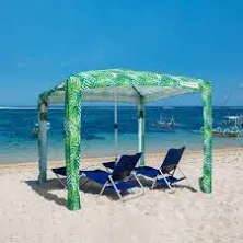 Coolcabanas - CoolCabana 5 - Beach Cabana Sun Shade Shelter Tent, 8' x 8' or 6'6" x 6'6", Easy to Setup, Folds to Just 3'5", UPF 50+ Beach Tent, The