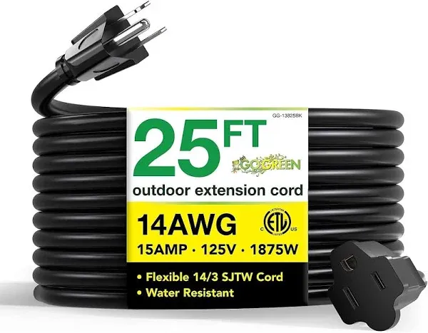 Go Green 25' 16/3 Heavy Duty Extension Cord