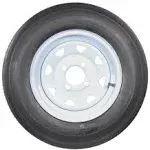 Ecustomrim Trailer Tire On White Rim 530-12 5.30-12 5.30 x 12 Load C 4 Lug 12 x 4 Wheel