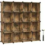 Cube Storage Organizer Rustic Brown / 16Cubes